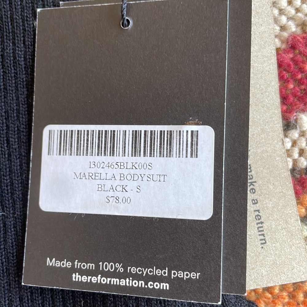NWT Reformation Marella Ribbed Bodysuit - Picture 7 of 9